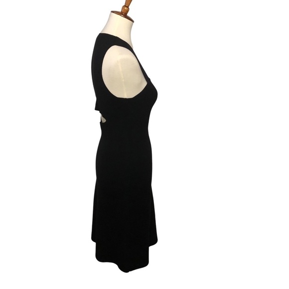Ann Taylor Knit Stretch Dress Sz XSP Black Cut Out Back LBD Career Cocktail - Picture 4 of 11